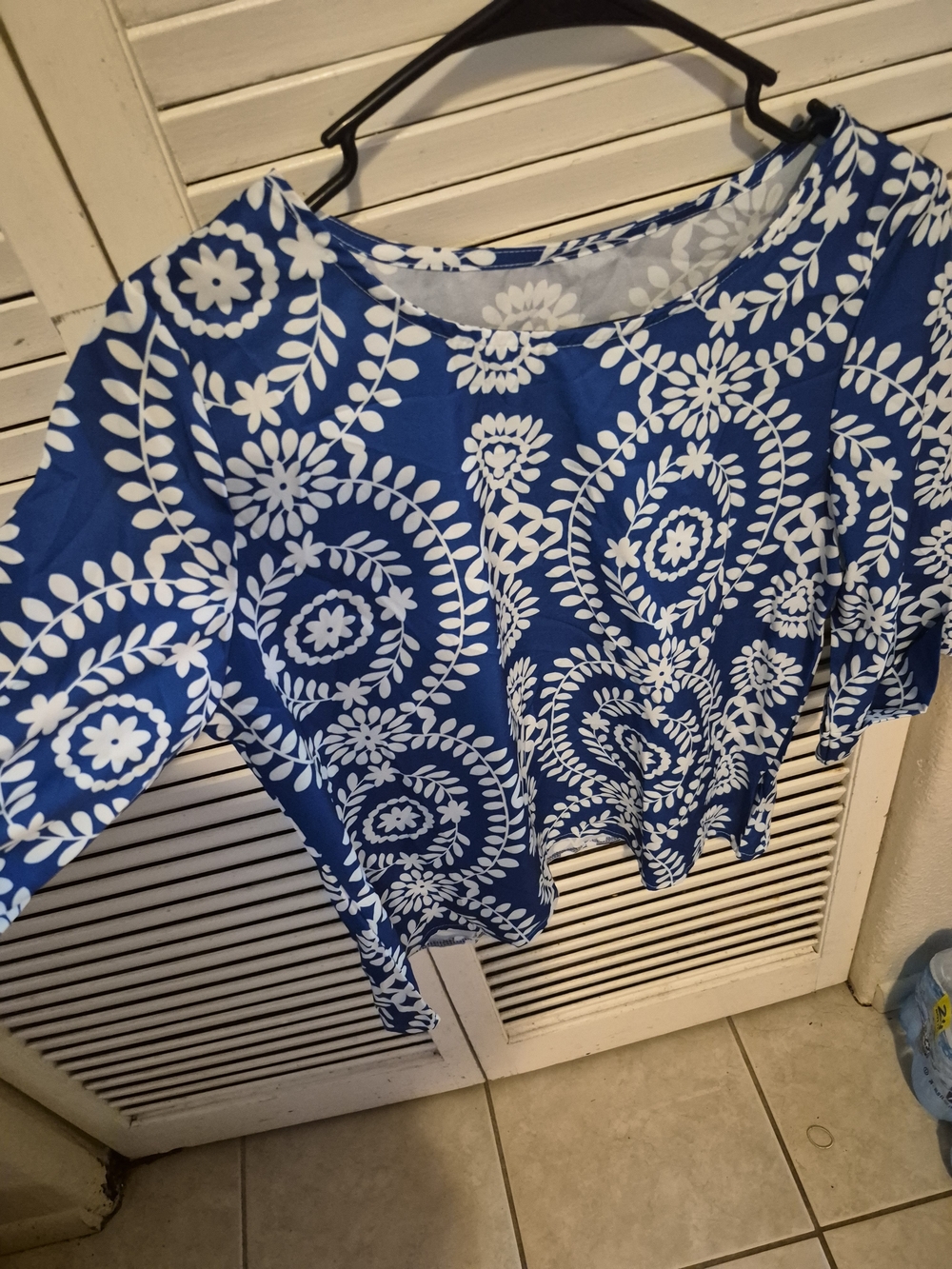 Enfocus Studio Blue and White Floral-Print Tunic